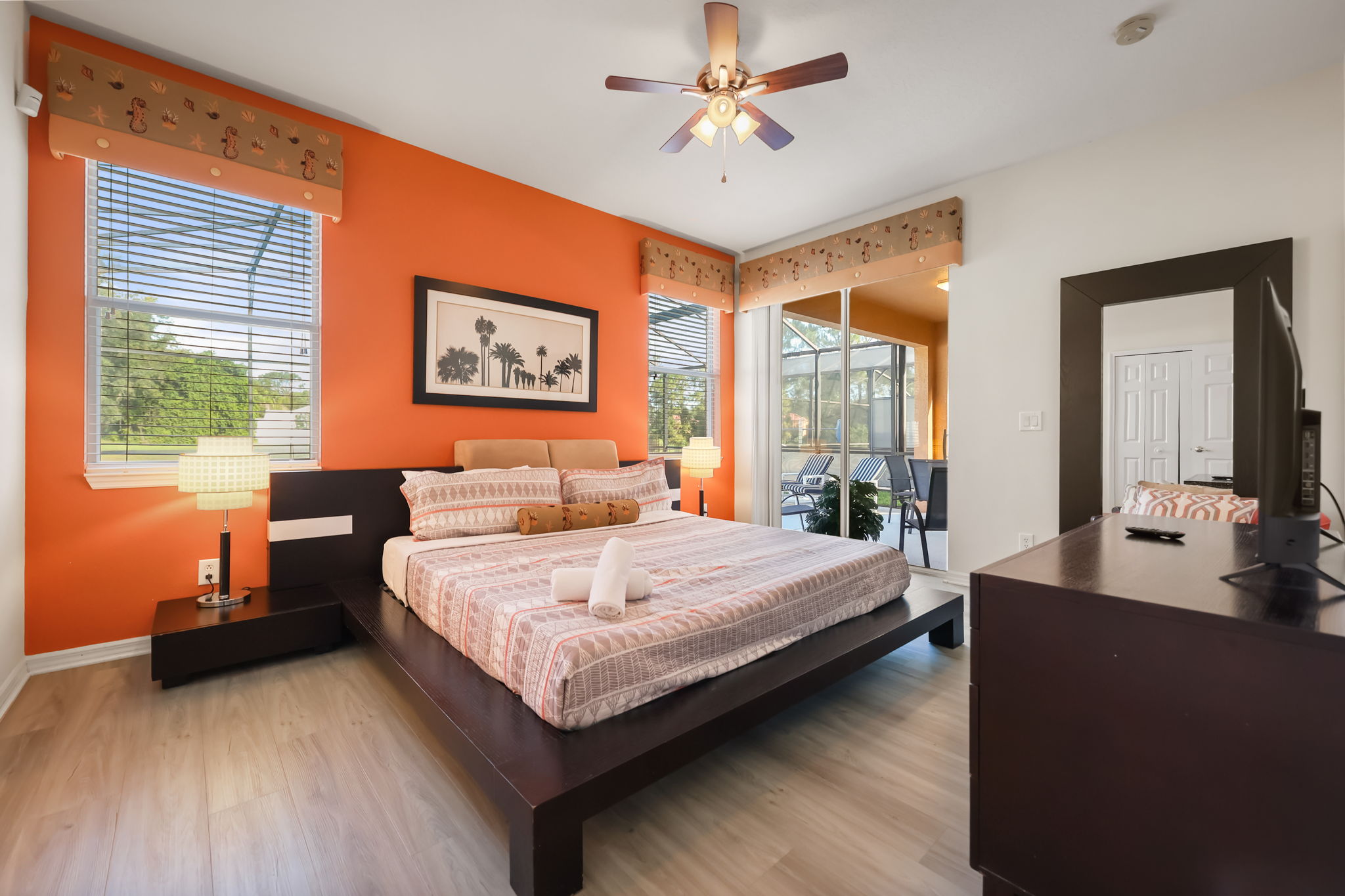 Primary bedroom with pool access